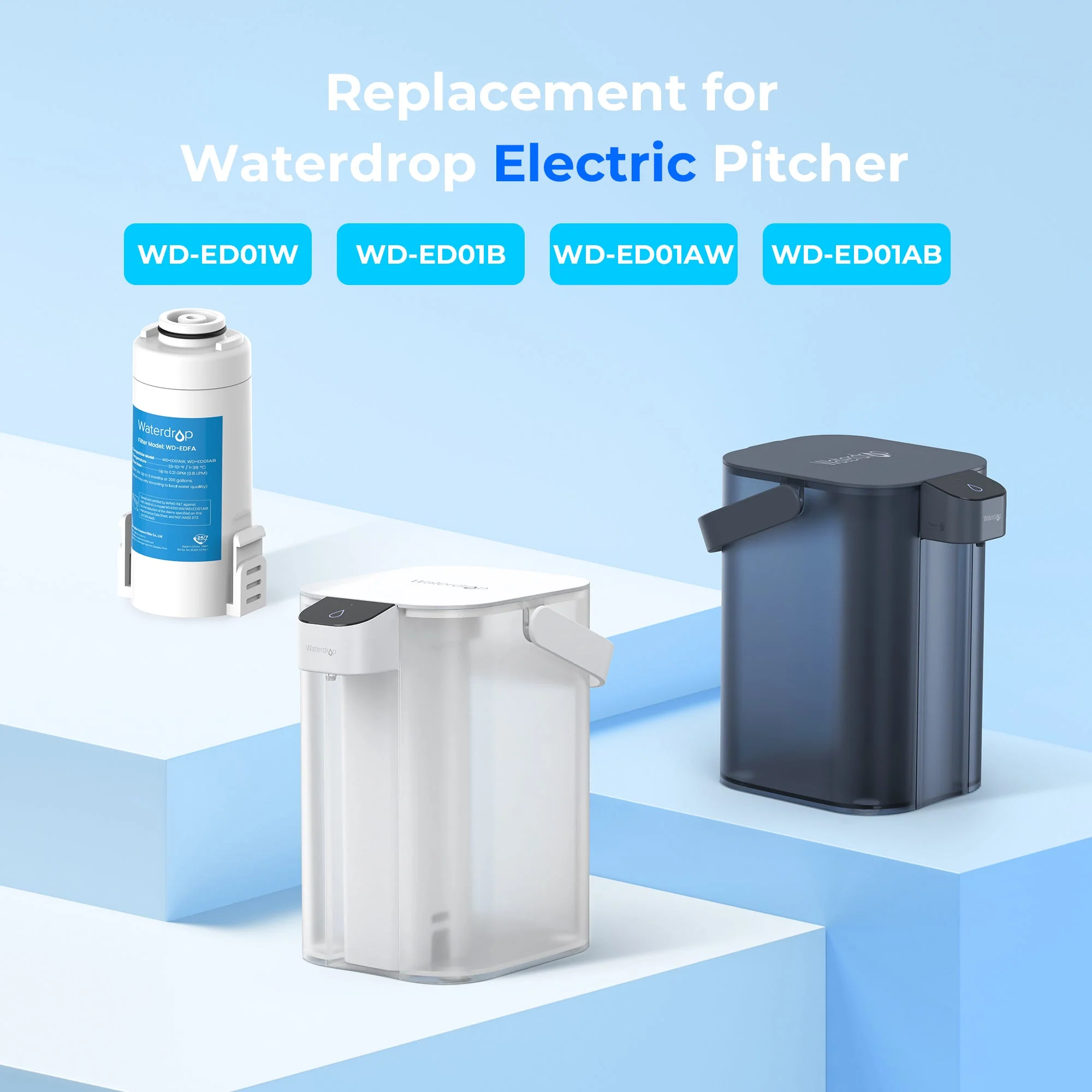 Replacement Filter for Countertop Electric Water Pitcher ED01A - Image 5