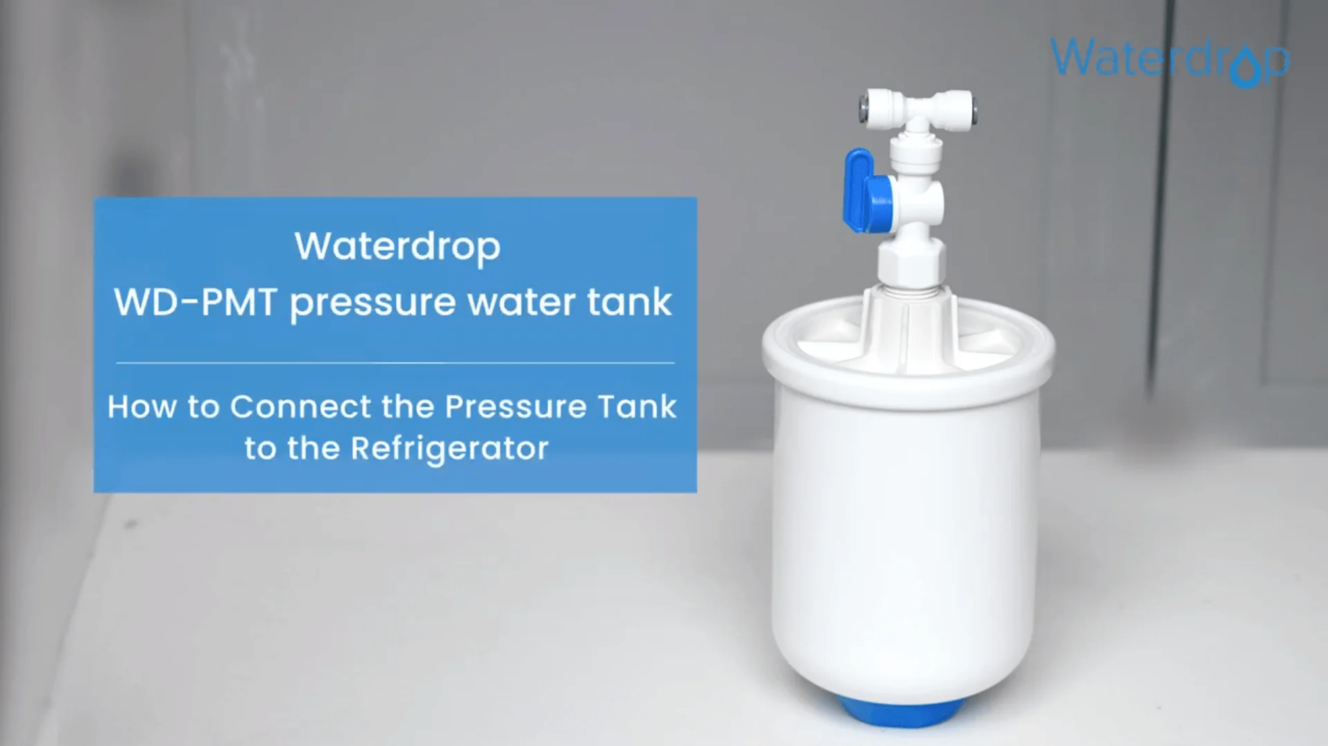 Connect RO System to Refrigerator - Waterdrop PMT Small Water Pressure Tank for Smart Reverse Osmosis, with 1/4" Water Tubing - Image 2