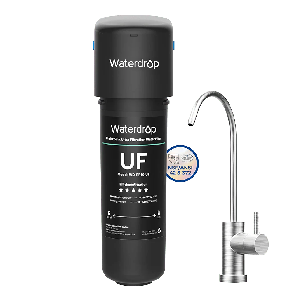 Undersink Ultrafiltration Water Filter System With Dedicated Faucet