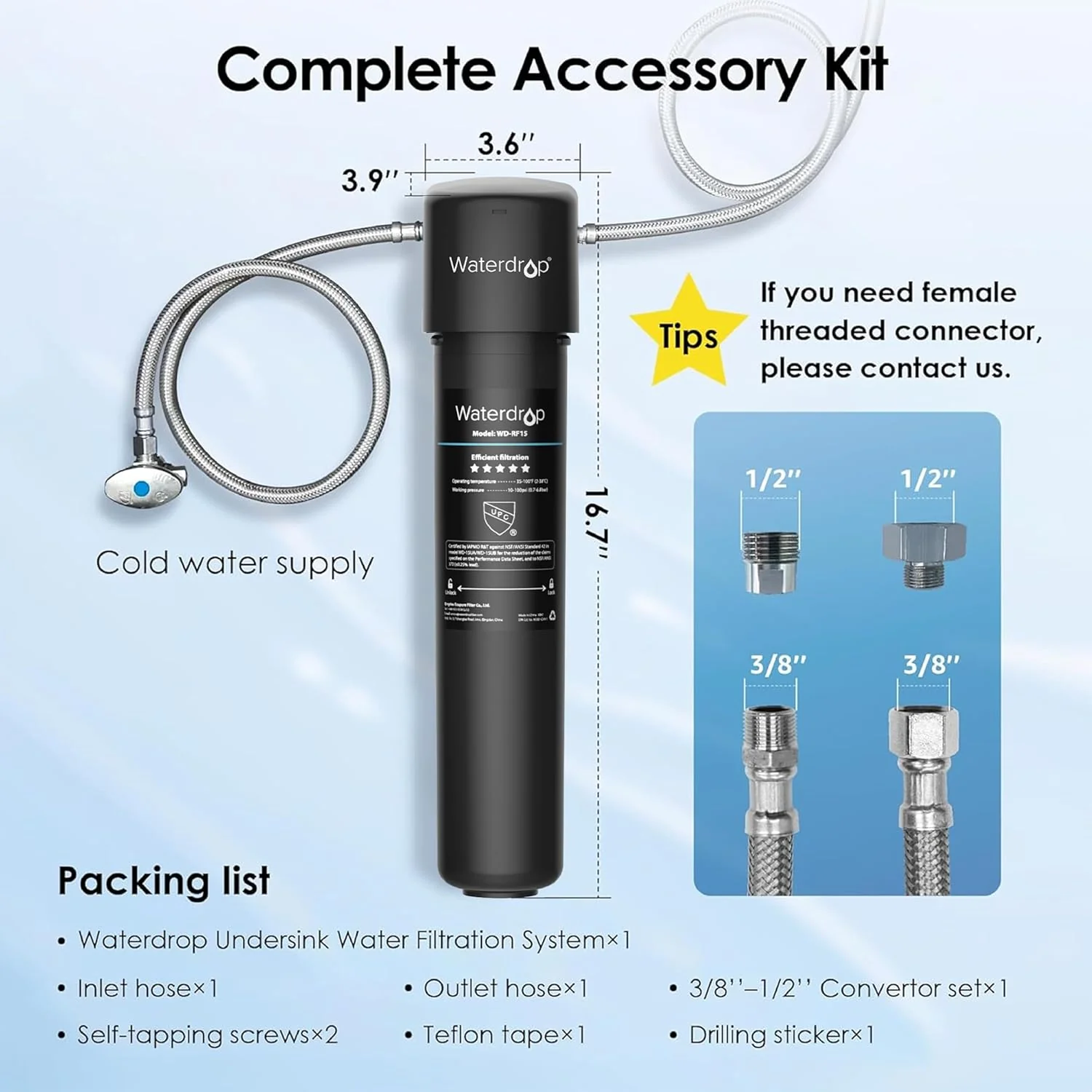 Undersink Water Filtration System With Dedicated Faucet - Image 5