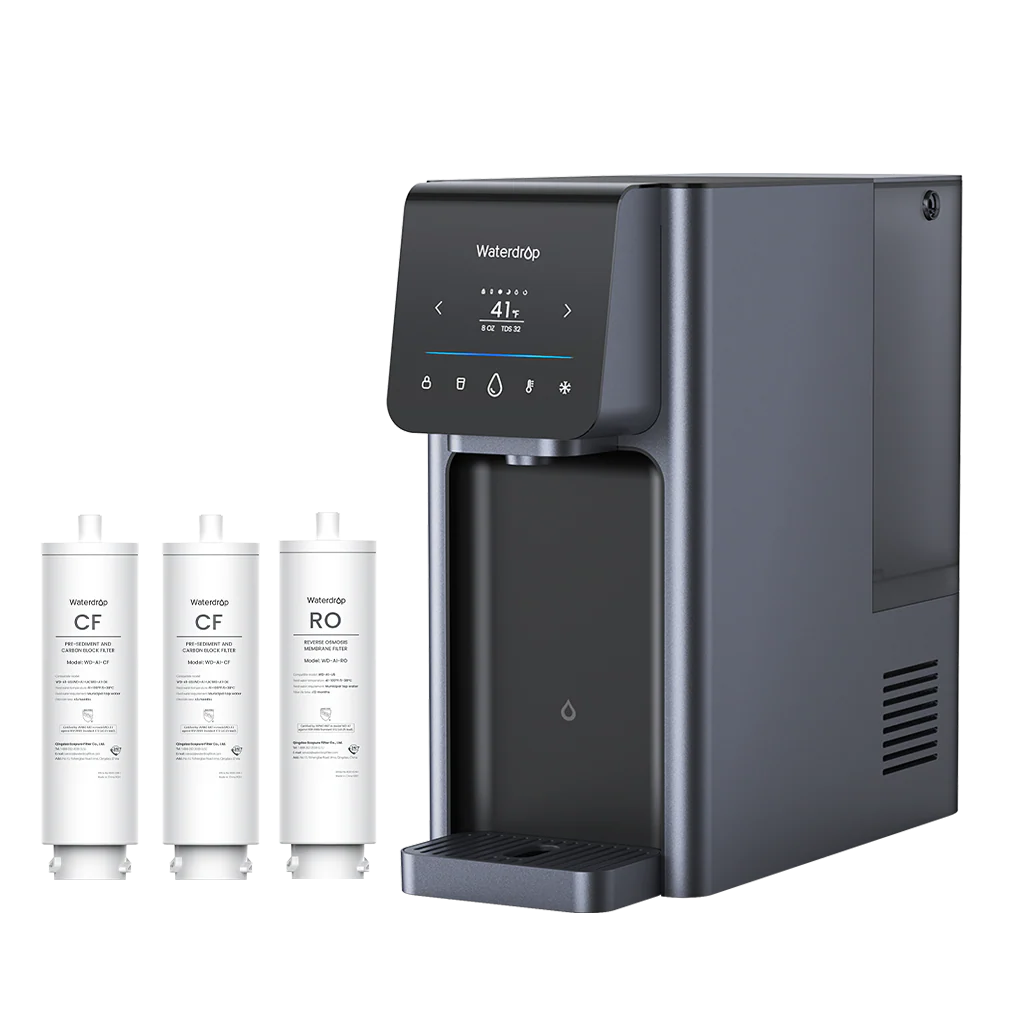 Waterdrop A1 Reverse Osmosis Hot & Cold Water Dispenser, 1-Year Combo