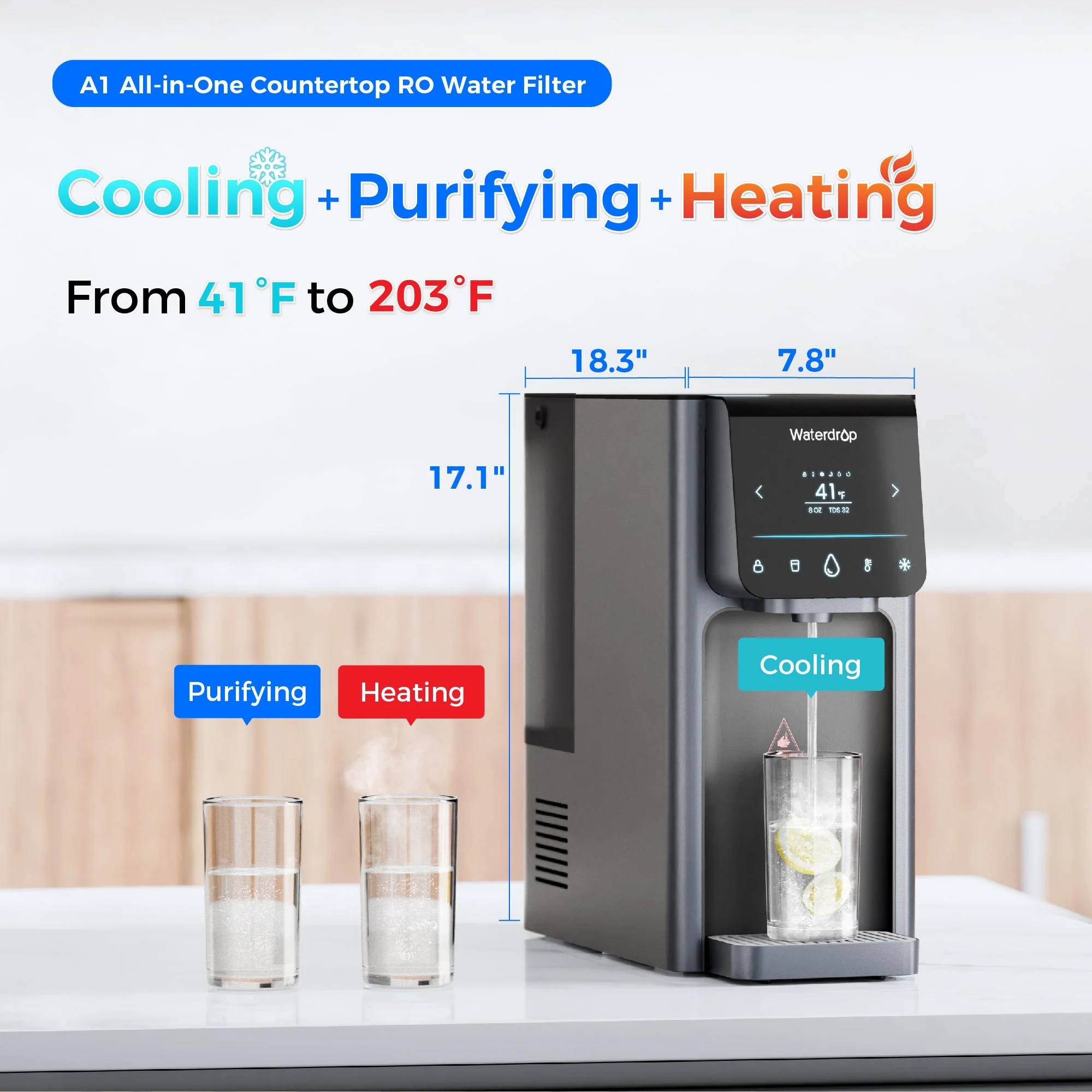 Waterdrop A1 Reverse Osmosis Hot Cold Water Dispenser - Image 3