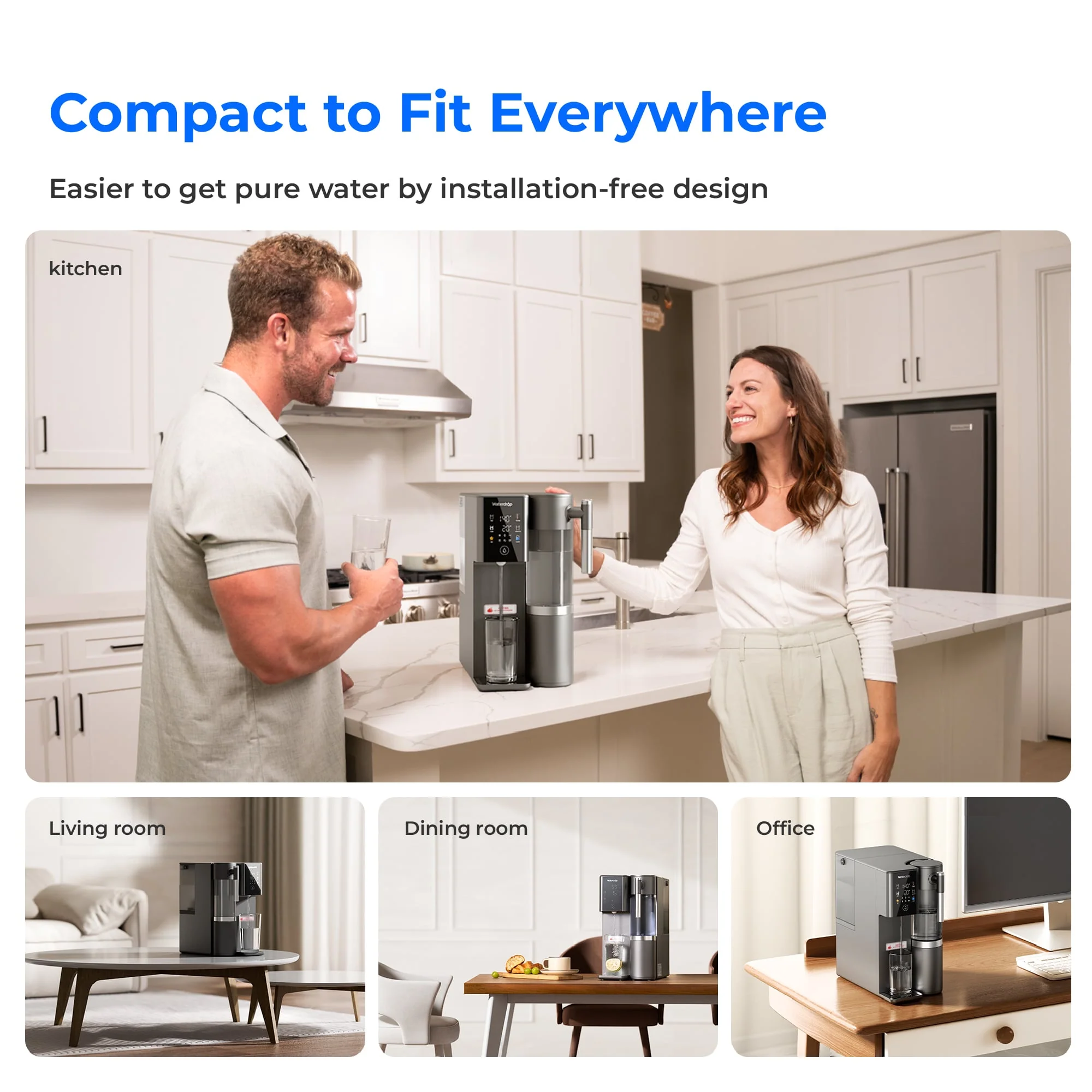 Waterdrop A2 Reverse Osmosis Hot Cold Water Dispenser with Replacement Filter Combo - Image 7