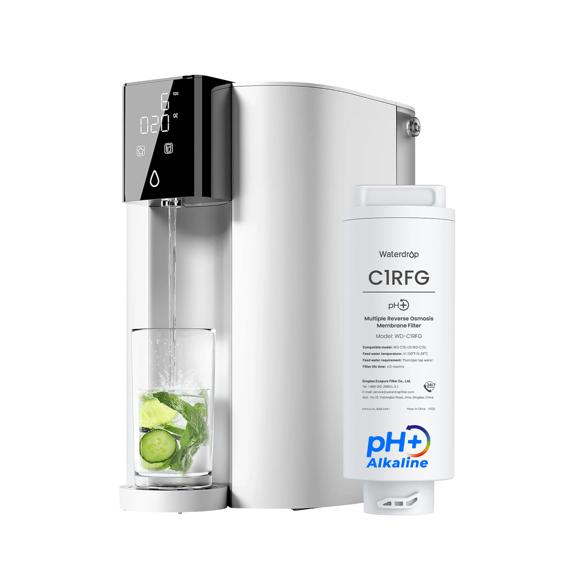 Waterdrop C1S Countertop Reverse Osmosis System with Alkaline Filter
