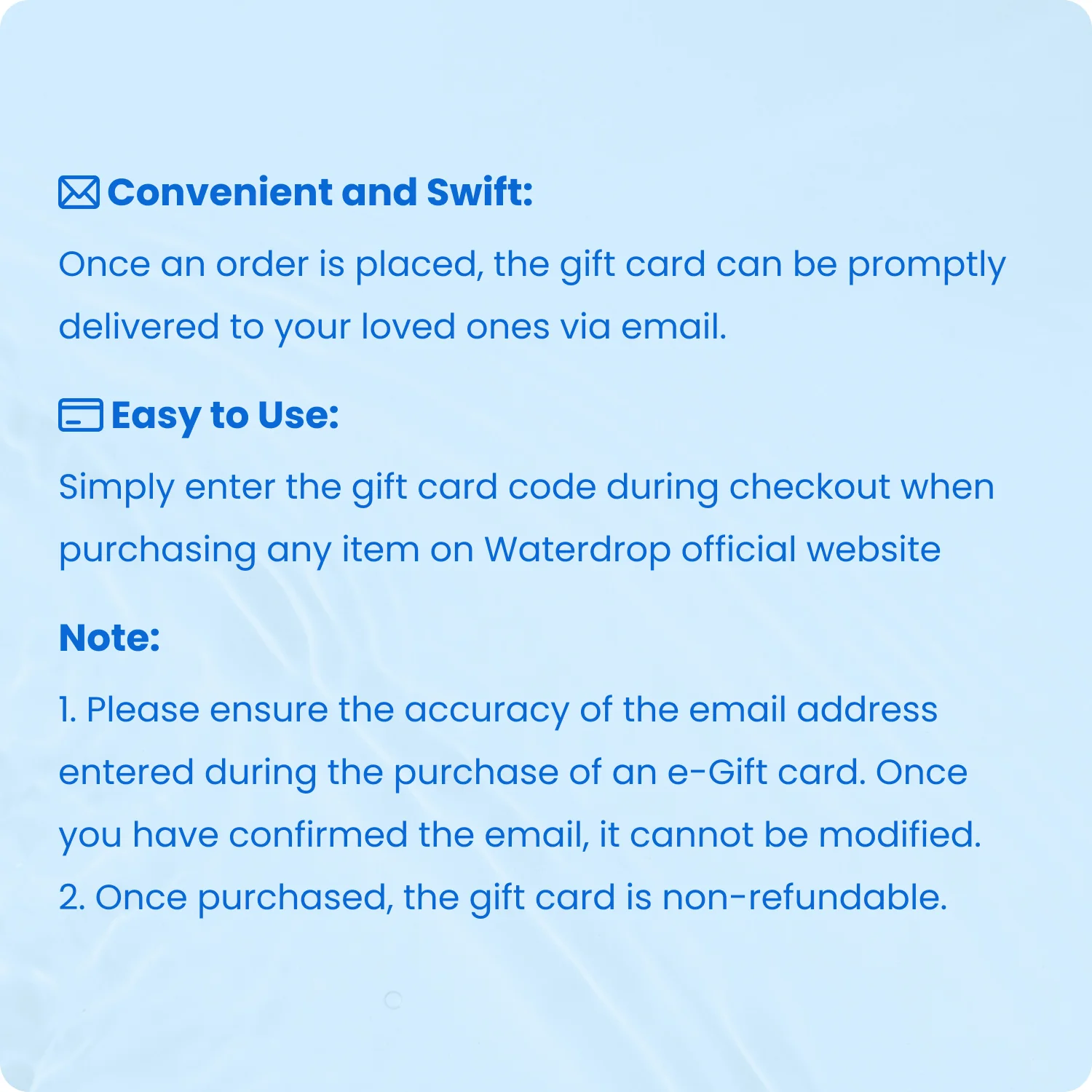 Waterdrop Limited E-Gift Card - Image 2