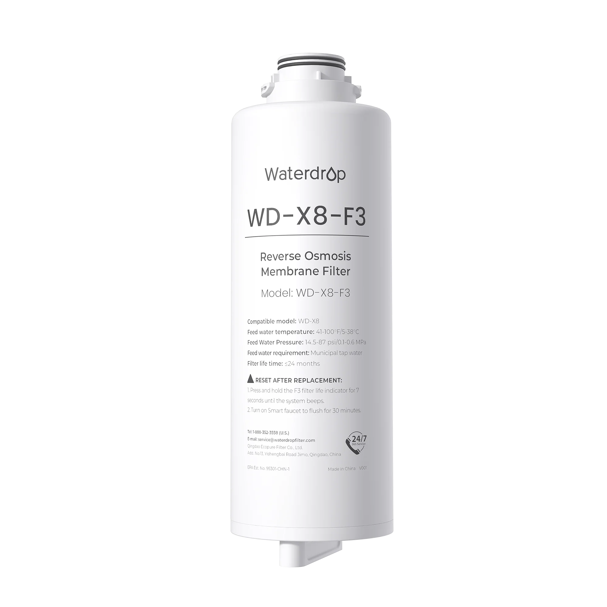 X8-F3 Filter for Waterdrop X8 Reverse Osmosis System | 800 GPD