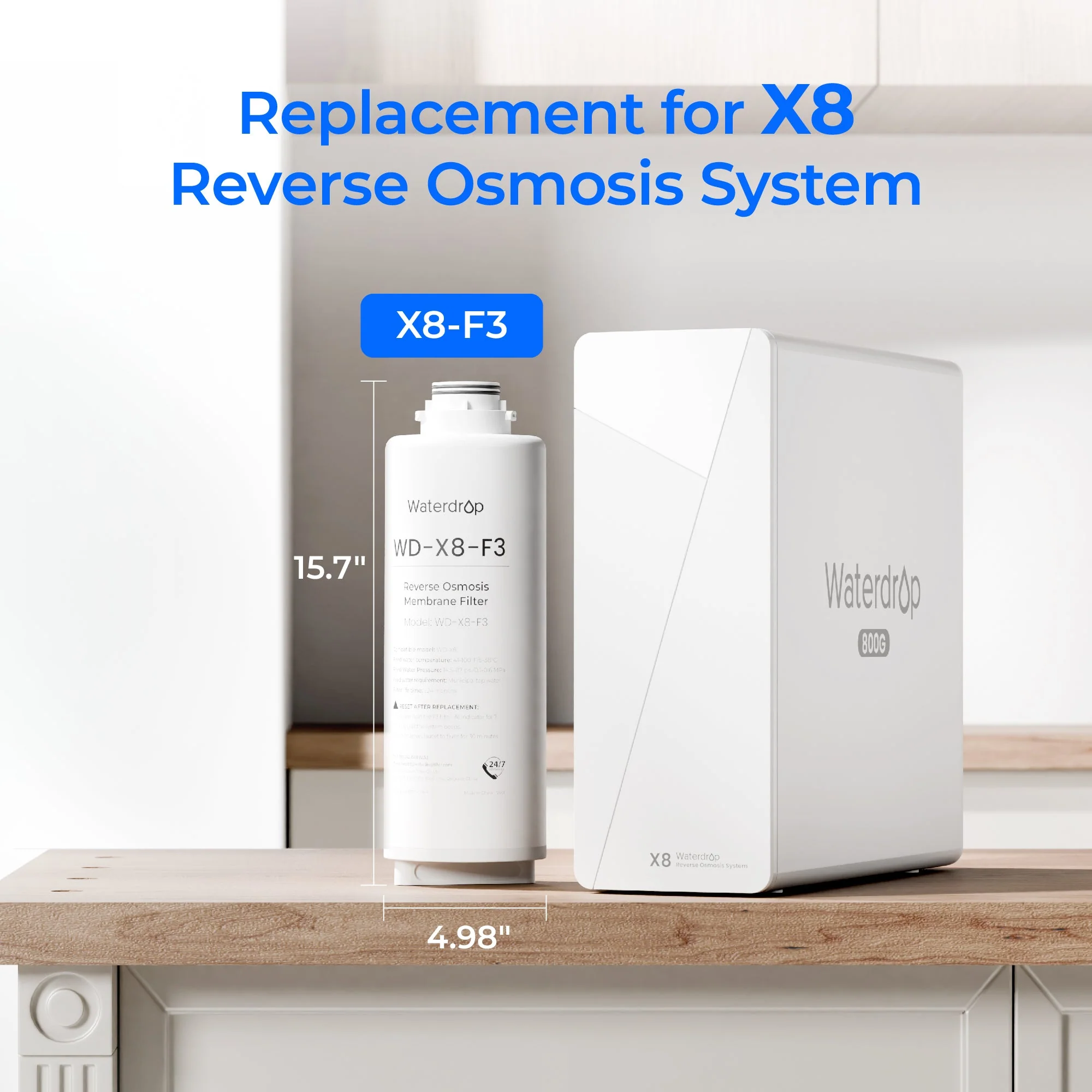 X8-F3 Filter for Waterdrop X8 Reverse Osmosis System | 800 GPD - Image 2